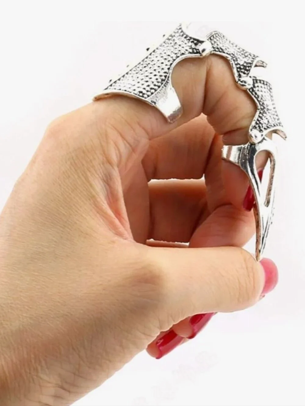 Gothic Full Finger Claw Silver Setvof 4